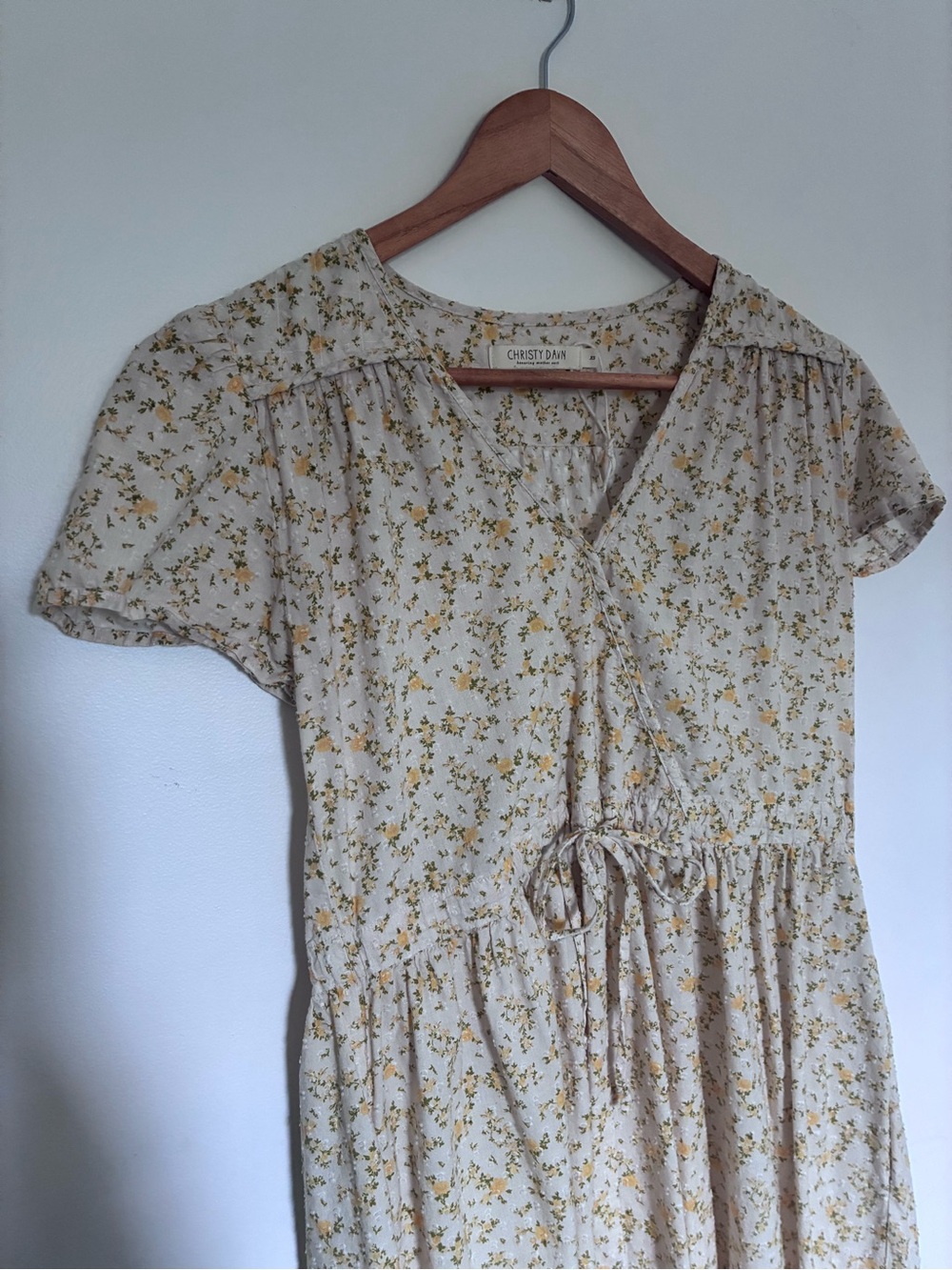 Christy Dawn Cream Midi Dress with Yellow Floral Print - Dawn Dress - Sun Spray - Picture 4 of 7